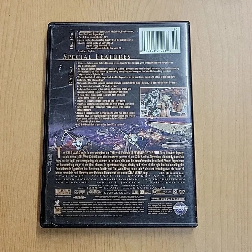 Star Wars: Revenge of the Sith Episode III Mathew Stover 2005 and DVD movie